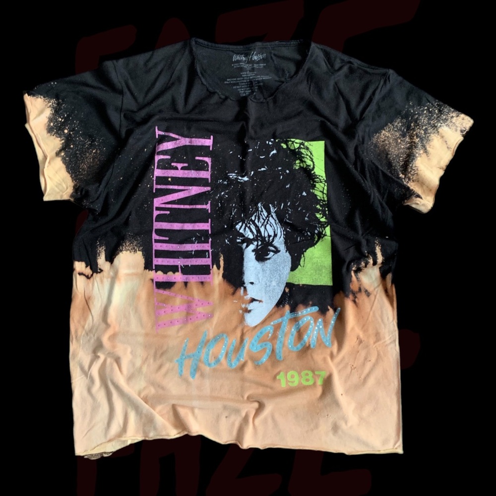 Whitney Houston Wash Rhinestone T-Shirt